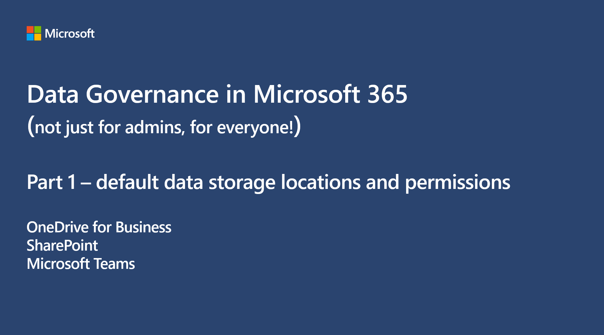 Thumbnail for Data Governance - Part 1